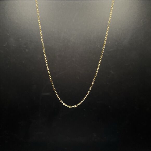 No Brand Jewelry - Delicate 14k Yellow Gold 17” Inch Cable Chain .75 Grams Necklace Art Deco
